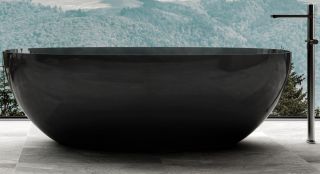 Прозрачная ванна ABBER Kristall AT9701Onyx из полиэфирной смолы 165x78см чёрный